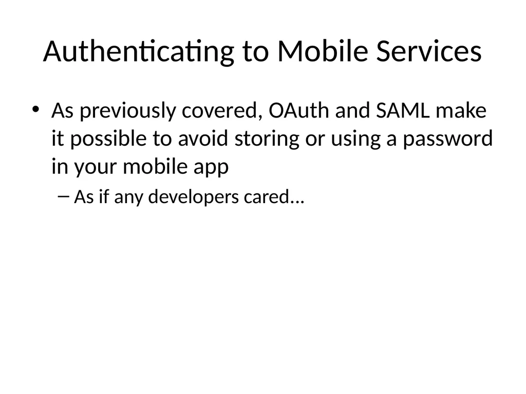 Ch 8: Mobile Development Security CNIT 128: - slide 44 of 63