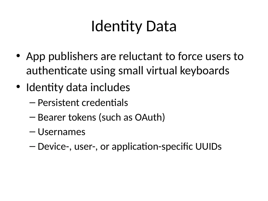Ch 8: Mobile Development Security CNIT 128: - slide 18 of 63
