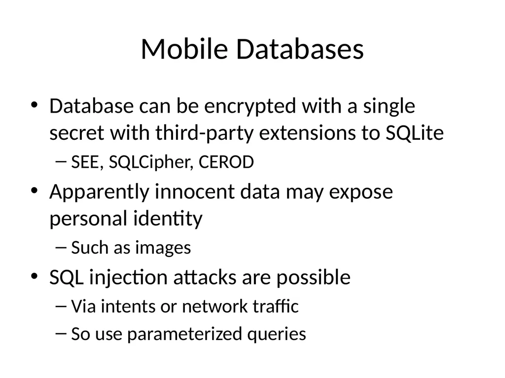 Ch 8: Mobile Development Security CNIT 128: - slide 40 of 63