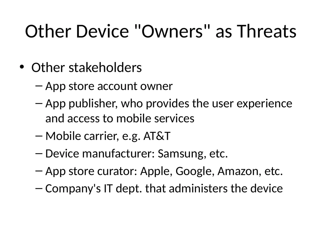 Ch 8: Mobile Development Security CNIT 128: - slide 13 of 63