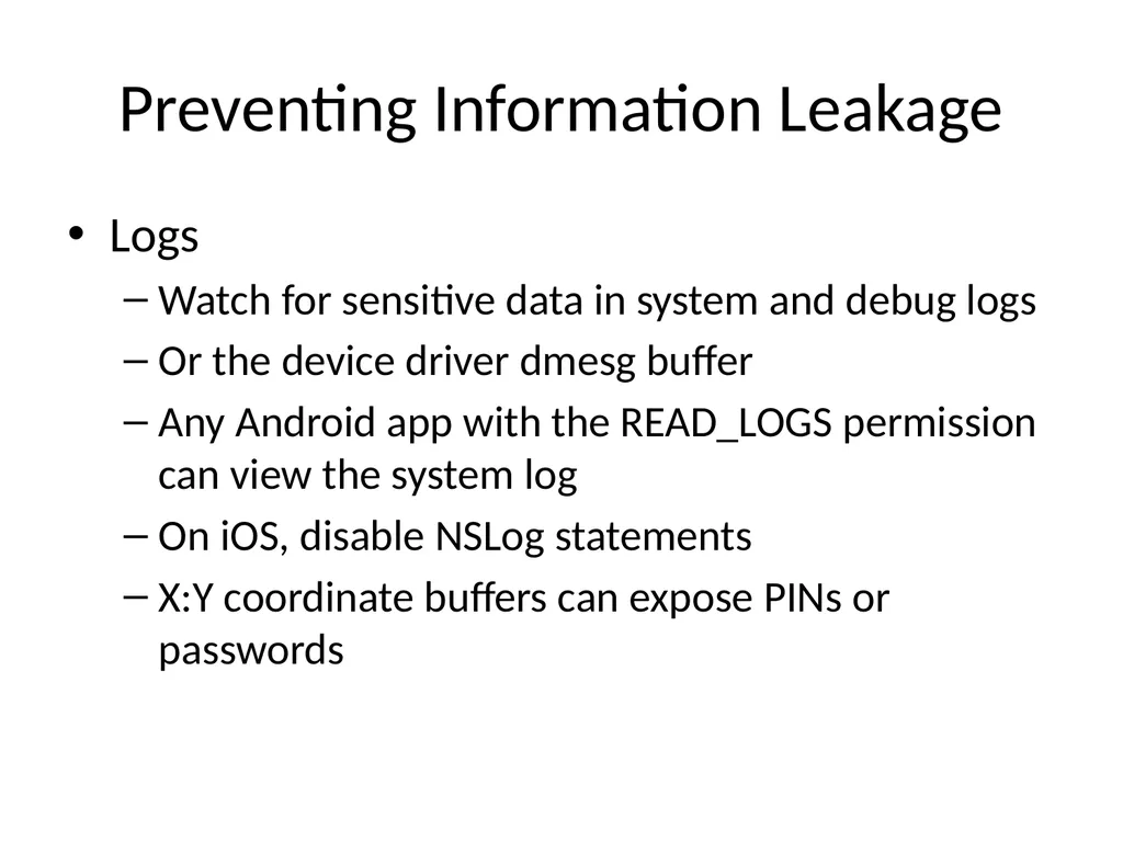 Ch 8: Mobile Development Security CNIT 128: - slide 54 of 63