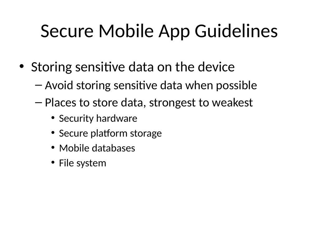 Ch 8: Mobile Development Security CNIT 128: - slide 32 of 63
