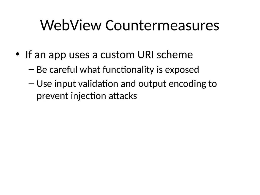 Ch 8: Mobile Development Security CNIT 128: - slide 52 of 63