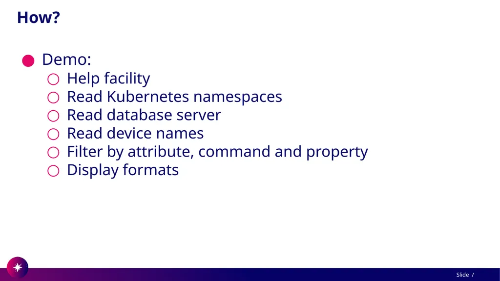 Command line utility to view and test Tango - slide 10 of 37