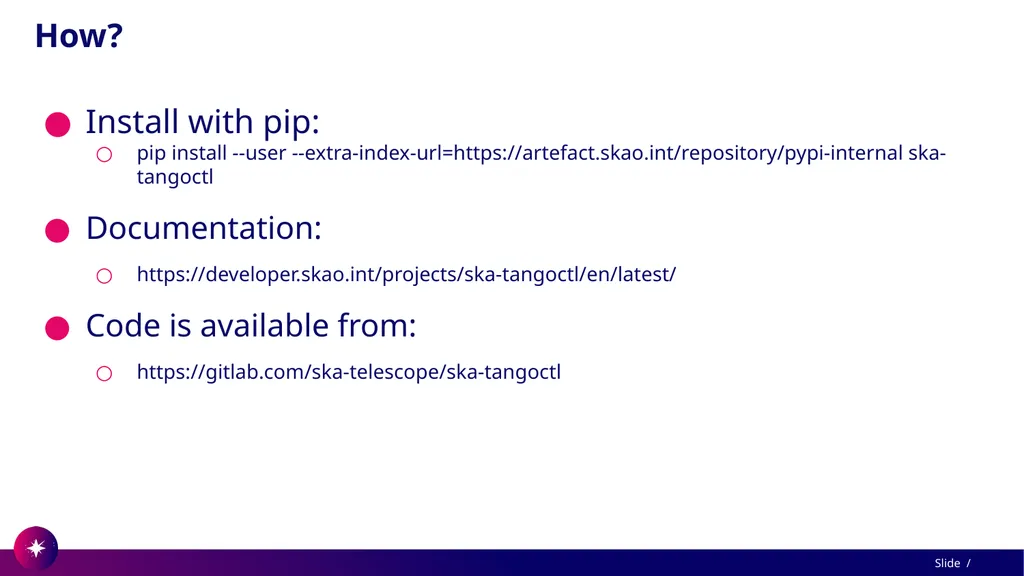 Command line utility to view and test Tango - slide 12 of 37