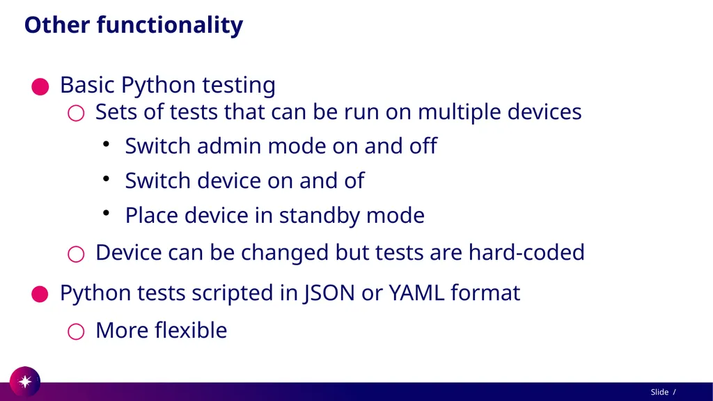 Command line utility to view and test Tango - slide 34 of 37