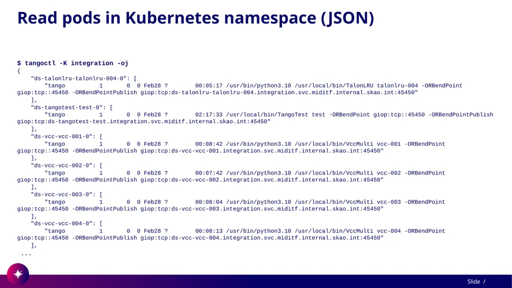 Command line utility to view and test Tango - slide 15 of 37
