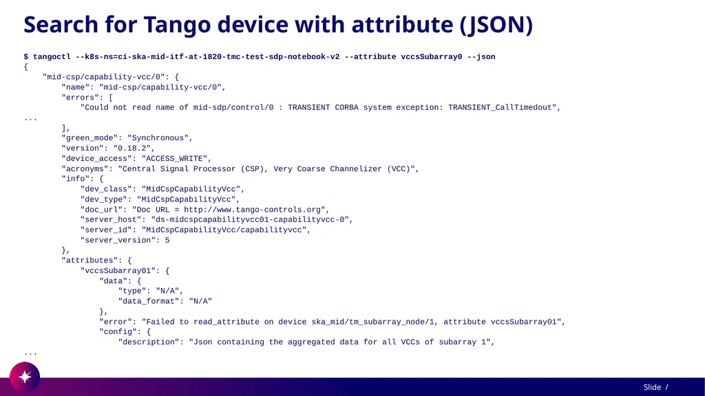 Command line utility to view and test Tango - slide 26 of 37