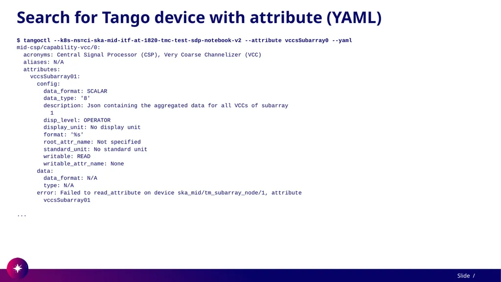 Command line utility to view and test Tango - slide 27 of 37