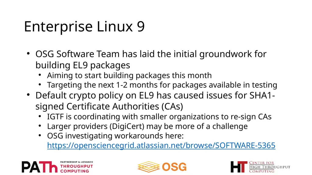 OSG-LHC Timelines Brian Lin OSG Software Area - slide 2 of 8