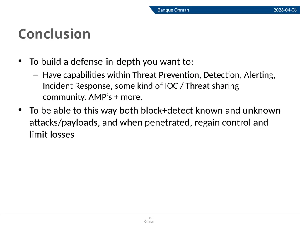 Defensive strategies How to build a - slide 14 of 18