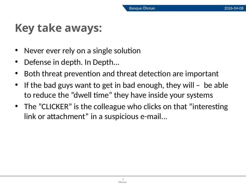 Defensive strategies How to build a - slide 2 of 18
