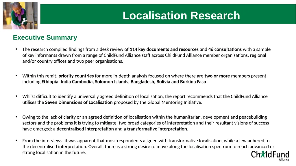 UN Representation Localisation Research Executive