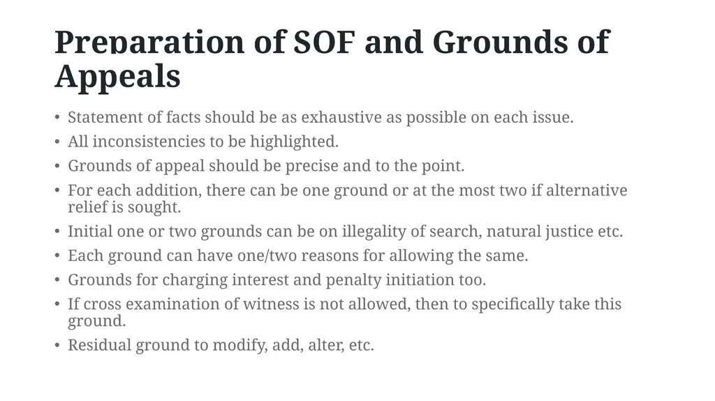 PRELIMINARY POINTS Belief in the case is vital. If - slide 2 of 9