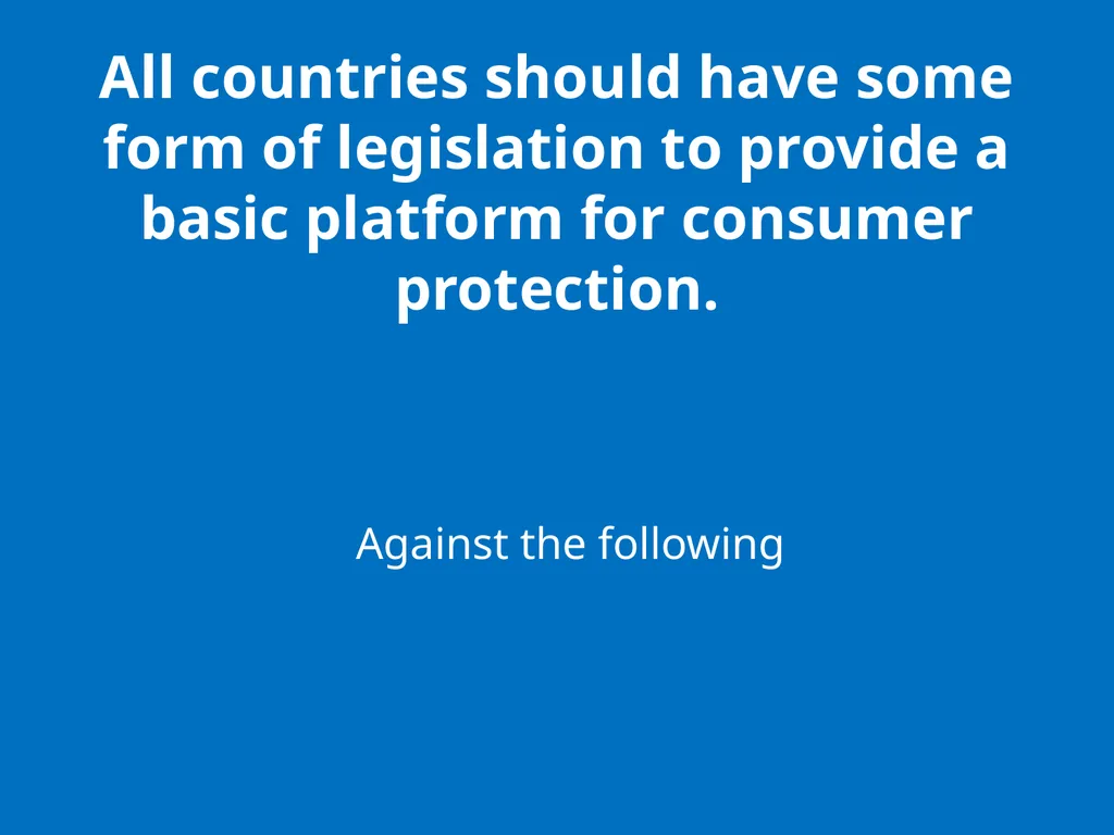 UN GUIDELINES FOR CONSUMER PROTECTION The UN - slide 5 of 29