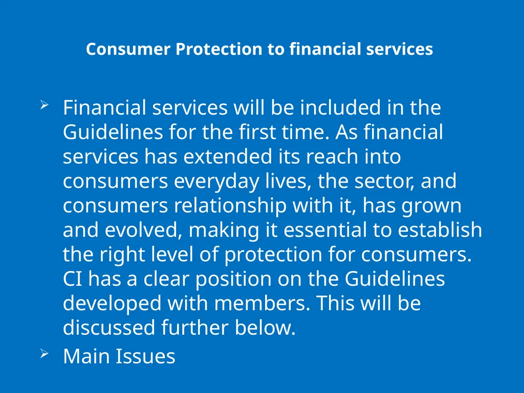 UN GUIDELINES FOR CONSUMER PROTECTION The UN - slide 18 of 29