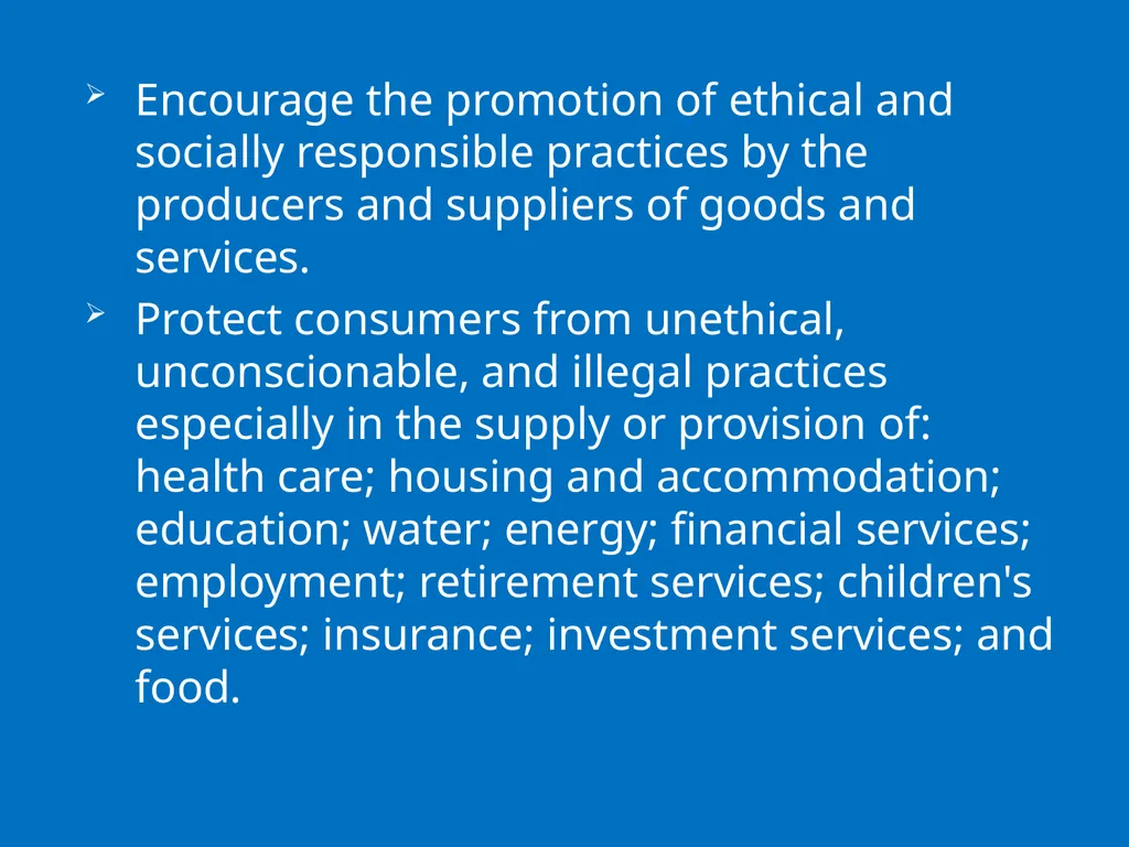 UN GUIDELINES FOR CONSUMER PROTECTION The UN - slide 11 of 29