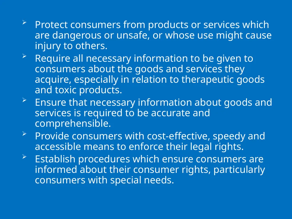 UN GUIDELINES FOR CONSUMER PROTECTION The UN - slide 10 of 29