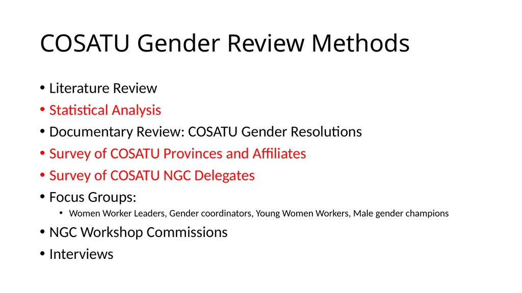 COSATU 35 year Gender Review PRESENTATION FOR - slide 4 of 47
