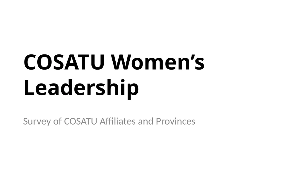 COSATU 35 year Gender Review PRESENTATION FOR - slide 26 of 47
