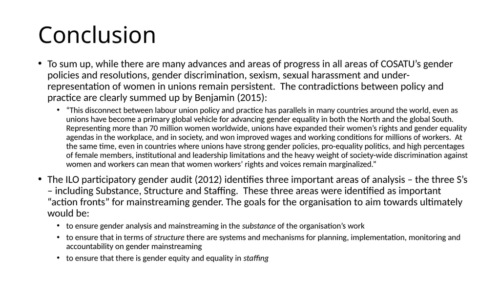 COSATU 35 year Gender Review PRESENTATION FOR - slide 46 of 47