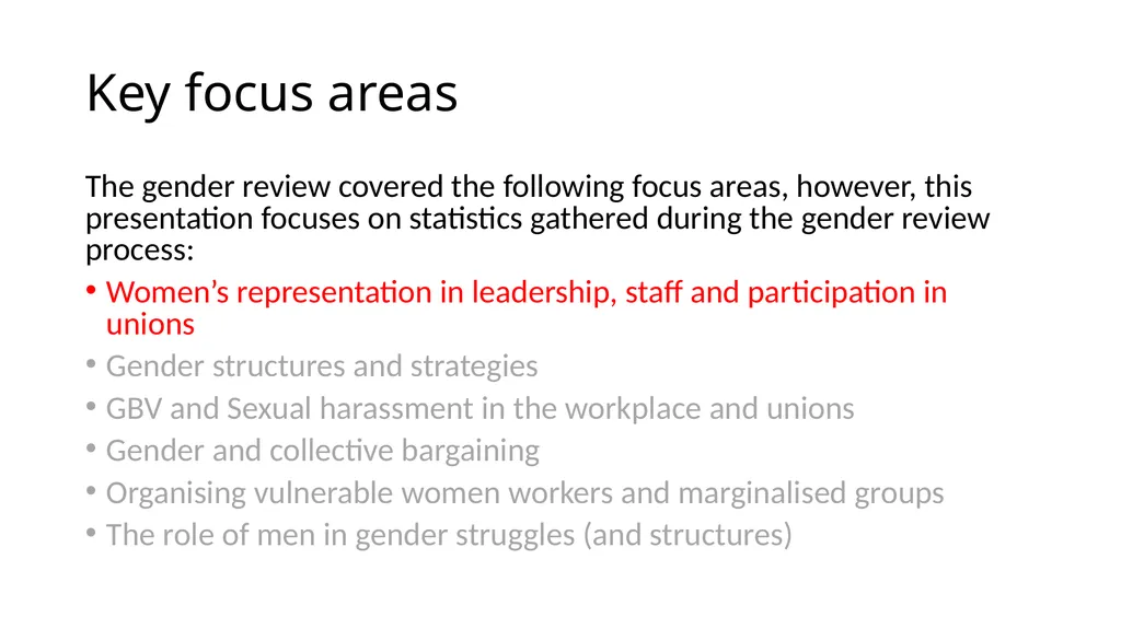 COSATU 35 year Gender Review PRESENTATION FOR - slide 6 of 47