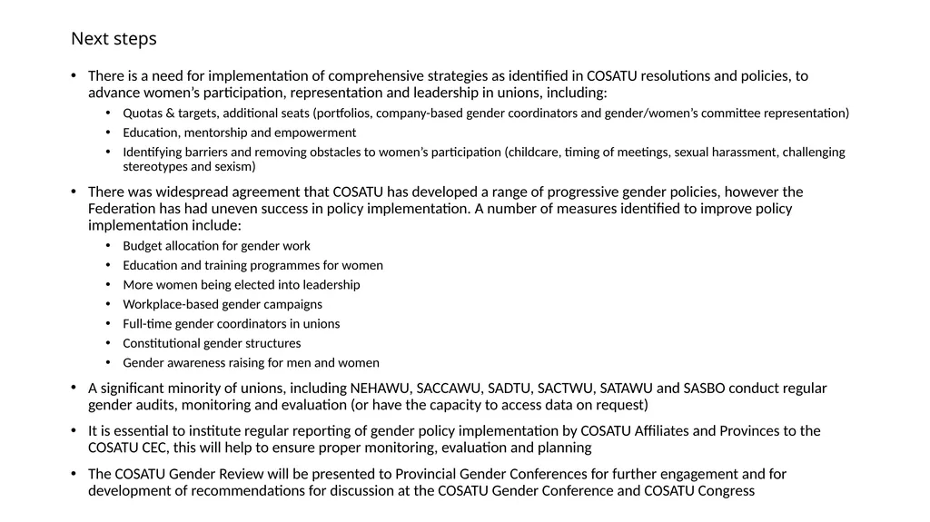 COSATU 35 year Gender Review PRESENTATION FOR - slide 47 of 47