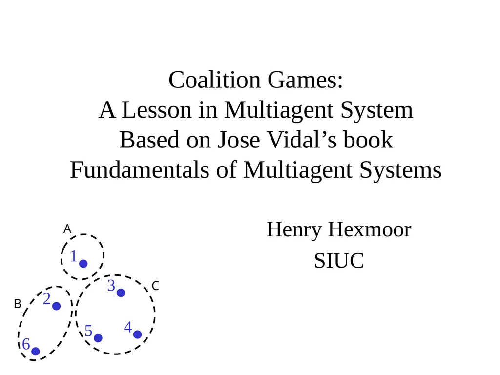 Coalition Games: A Lesson in Multiagent System - slide 1 of 14