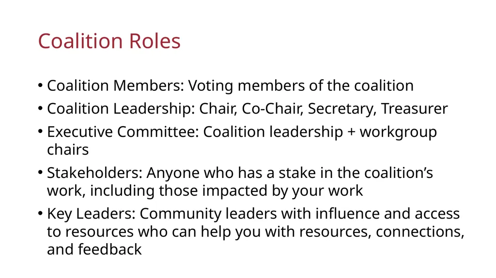 Coalition Launch Meeting [DATE] Welcome, - slide 21 of 36