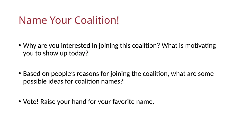 Coalition Launch Meeting [DATE] Welcome, - slide 27 of 36