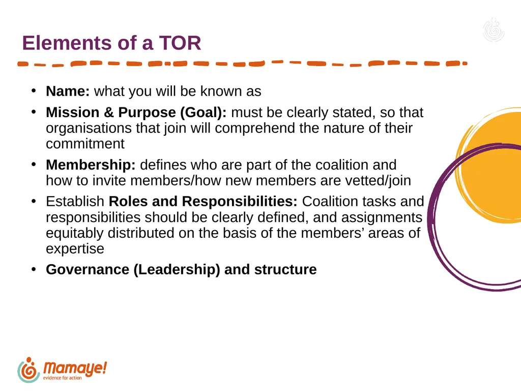 Developing Terms of Reference A Guide to Coalition - slide 6 of 7