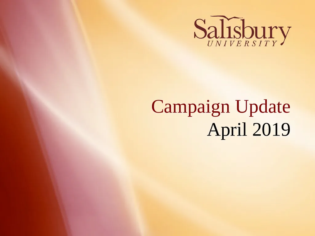Campaign Update April 2019 Campaign Information - slide 1 of 11