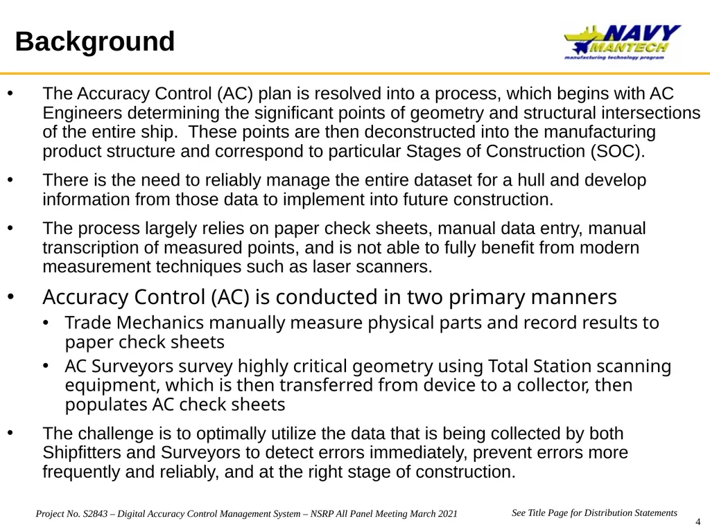 ManTech Project No. S2844 Digital Accuracy Control - slide 4 of 15