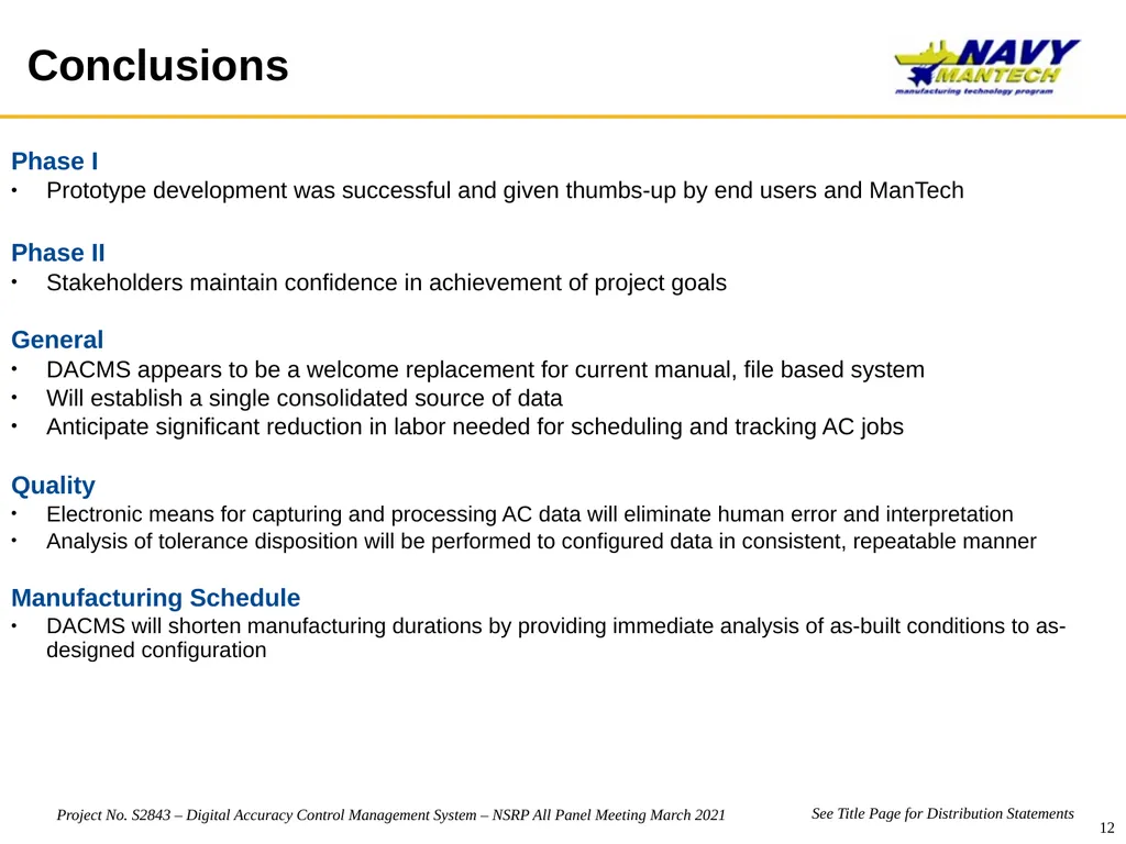 ManTech Project No. S2844 Digital Accuracy Control - slide 12 of 15