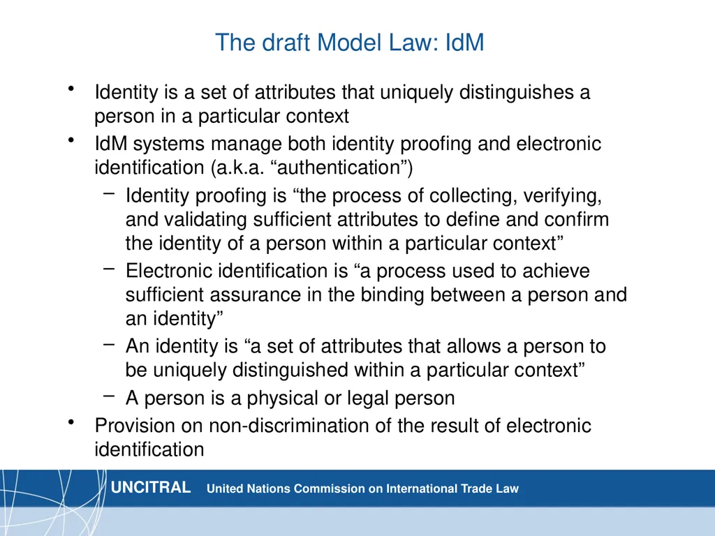 UNCITRAL draft model law on IdM and trust services - slide 5 of 11