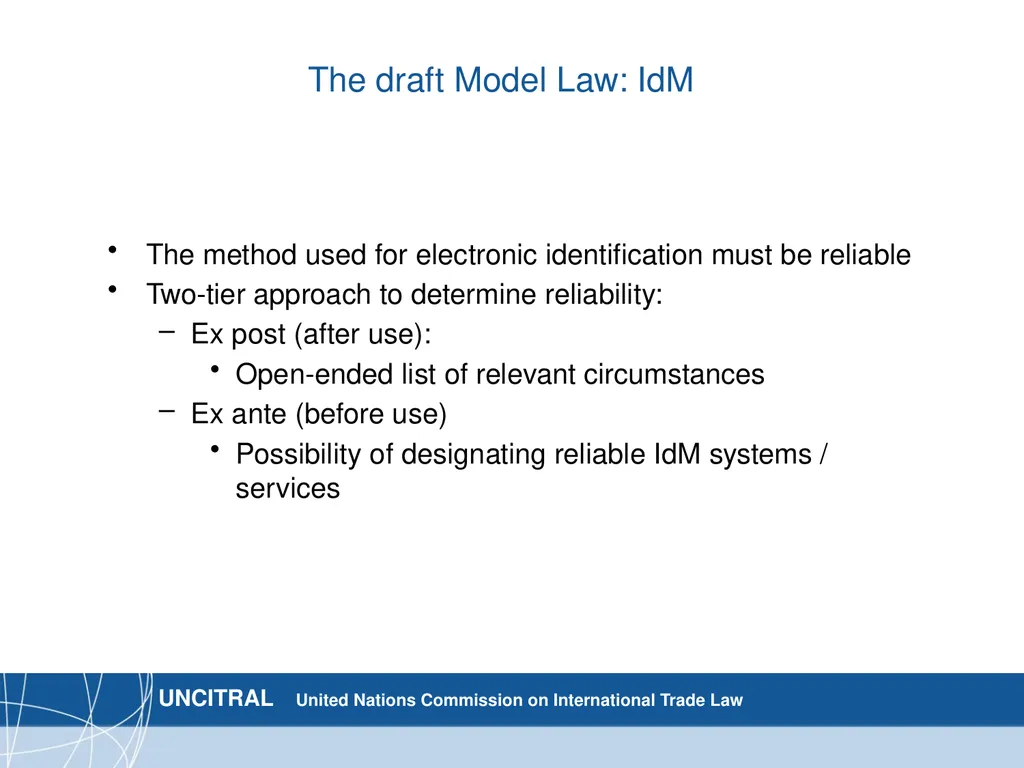 UNCITRAL draft model law on IdM and trust services - slide 6 of 11