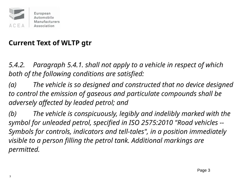 WLTP Open Issue Phase 1B Issue: Petrol Tank Inlet - slide 3 of 4