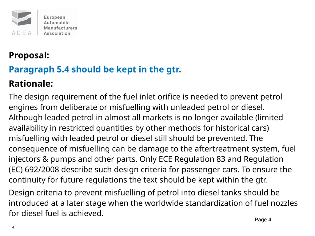WLTP Open Issue Phase 1B Issue: Petrol Tank Inlet - slide 4 of 4
