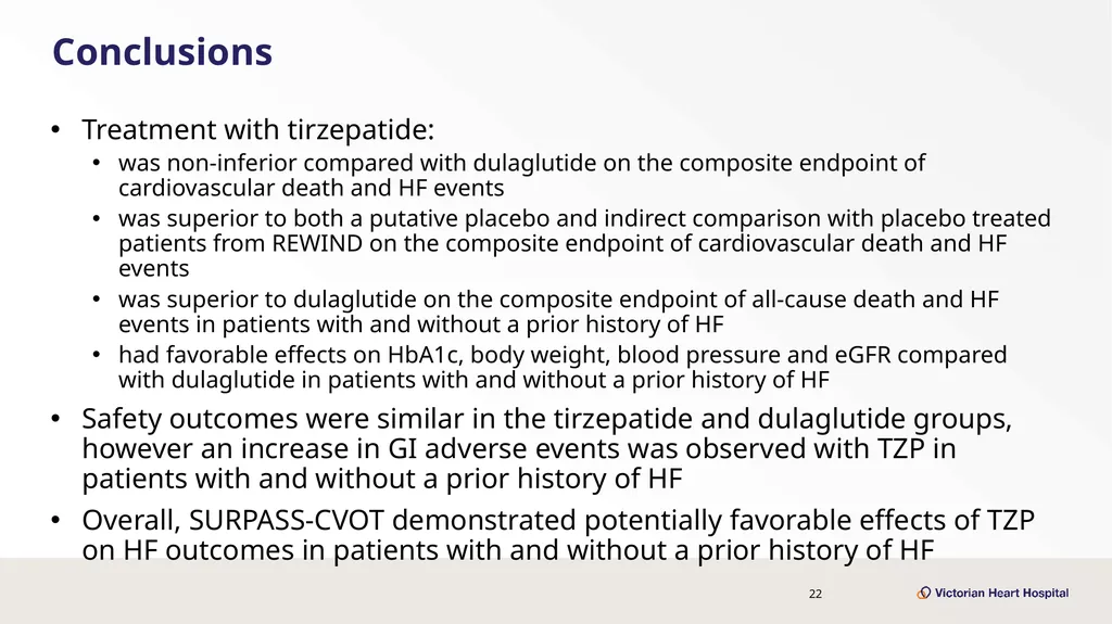 Once-Weekly Tirzepatide Versus Dulaglutide for - slide 22 of 23