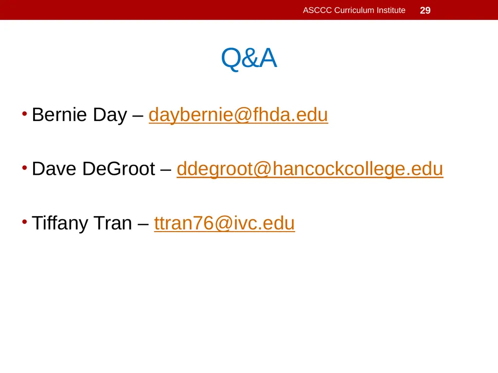 General Education Basics ASCCC Curriculum - slide 29 of 29