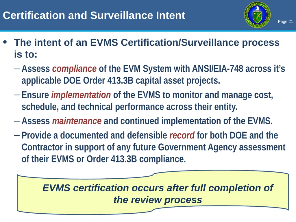 THE OECM PARS II / EVM ROADSHOW Enhancing Earned - slide 21 of 34