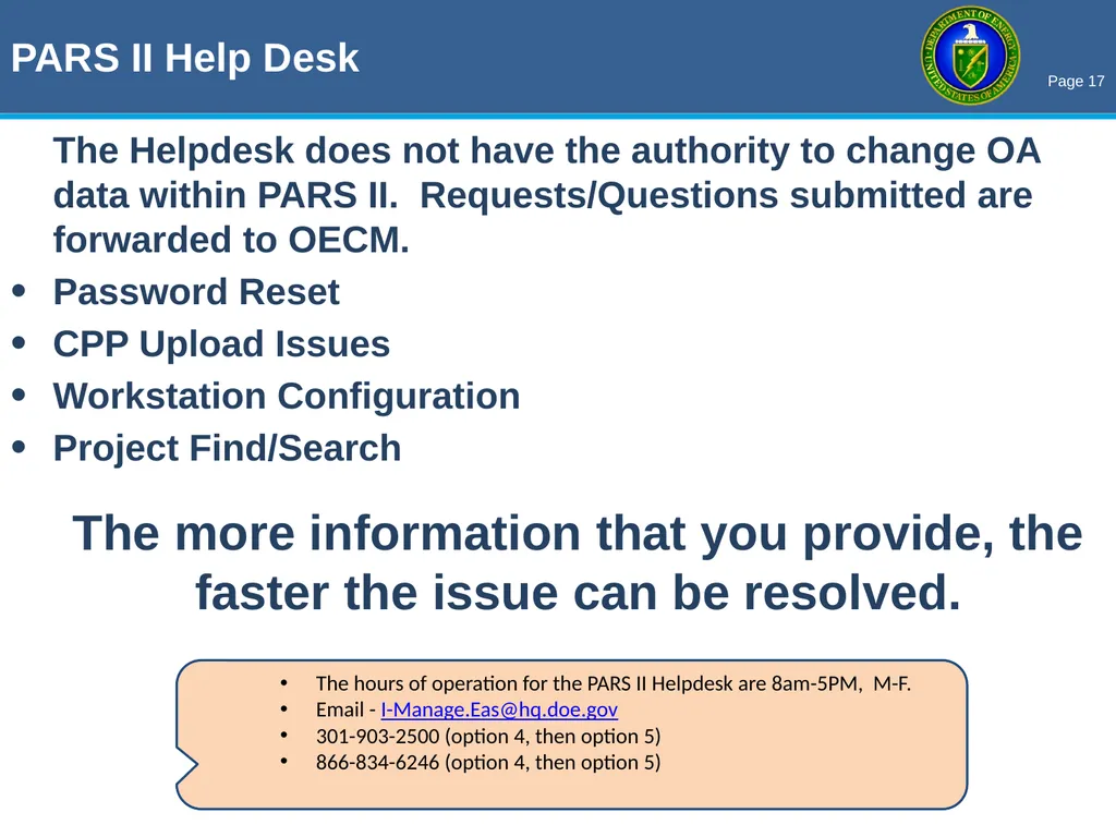 THE OECM PARS II / EVM ROADSHOW Enhancing Earned - slide 17 of 34