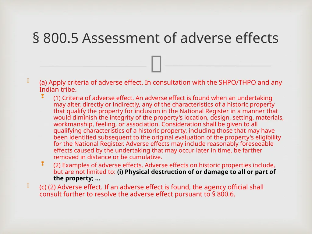 Section 106, National Historic Preservation Act - slide 7 of 9
