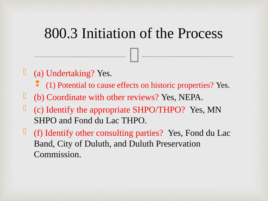 Section 106, National Historic Preservation Act - slide 4 of 9