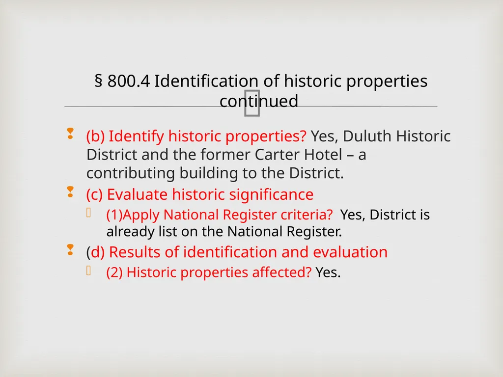 Section 106, National Historic Preservation Act - slide 6 of 9