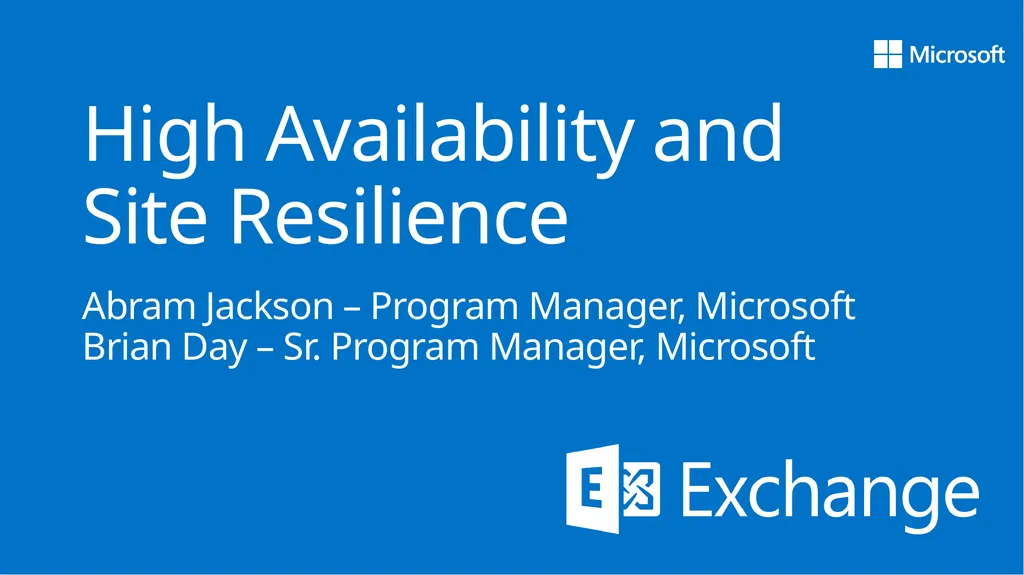 Implementing Exchange Server 2013 April 2014 About - slide 5 of 64
