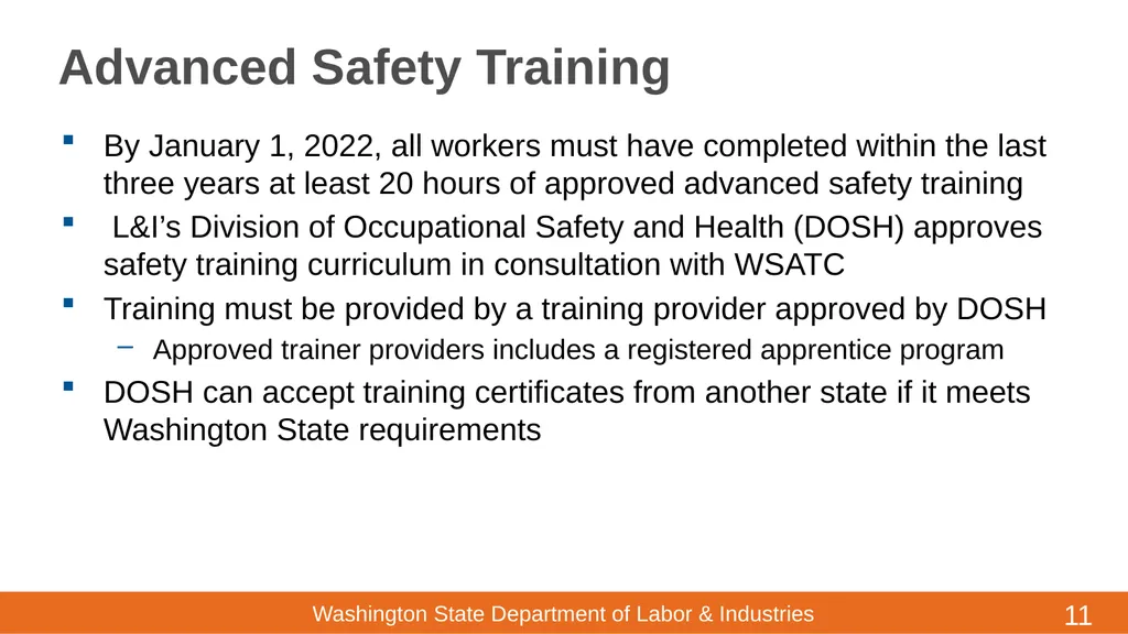 ESHB 1817/RCW 49.80 High Hazard Facilities - - slide 11 of 19