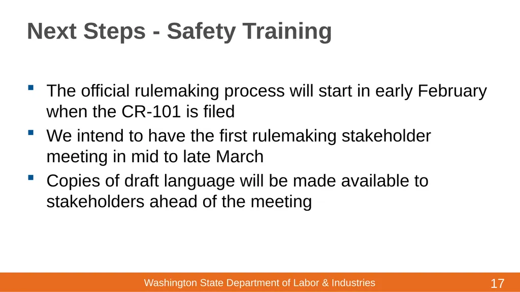 ESHB 1817/RCW 49.80 High Hazard Facilities - - slide 17 of 19