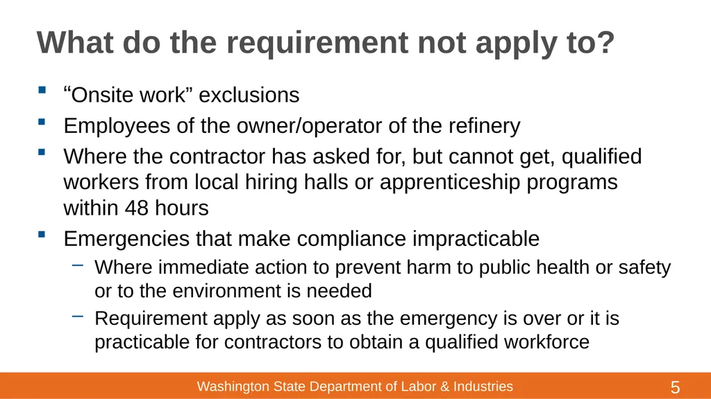 ESHB 1817/RCW 49.80 High Hazard Facilities - - slide 5 of 19