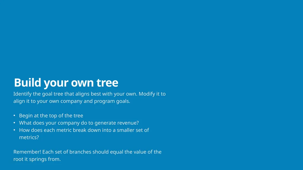 Goal tree E-COMMERCE AND RETAIL When you build an - slide 4 of 13